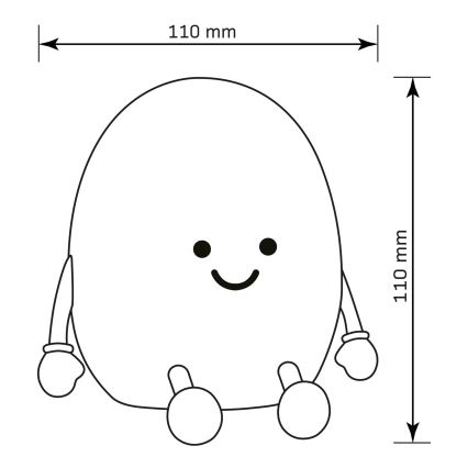 Candeeiro tátil LED RGBW regulável para crianças POTATO LED/2W/5V USB 1200 mAh