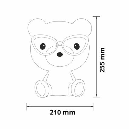 Candeeiro tátil regulável para crianças SAPO LED/2,5W/3,7V 1200 mAh