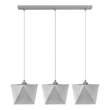 Candelabro ADAMANT 3xE27/15W/230V cinzento