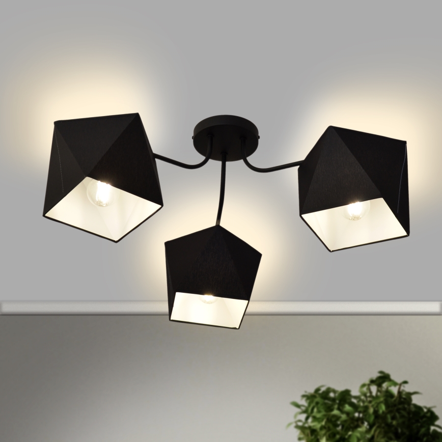 Candelabro ADAMANT 3xE27/15W/230V preto antigo