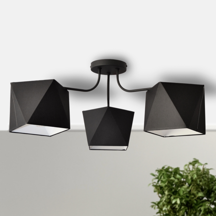 Candelabro ADAMANT 3xE27/15W/230V preto antigo