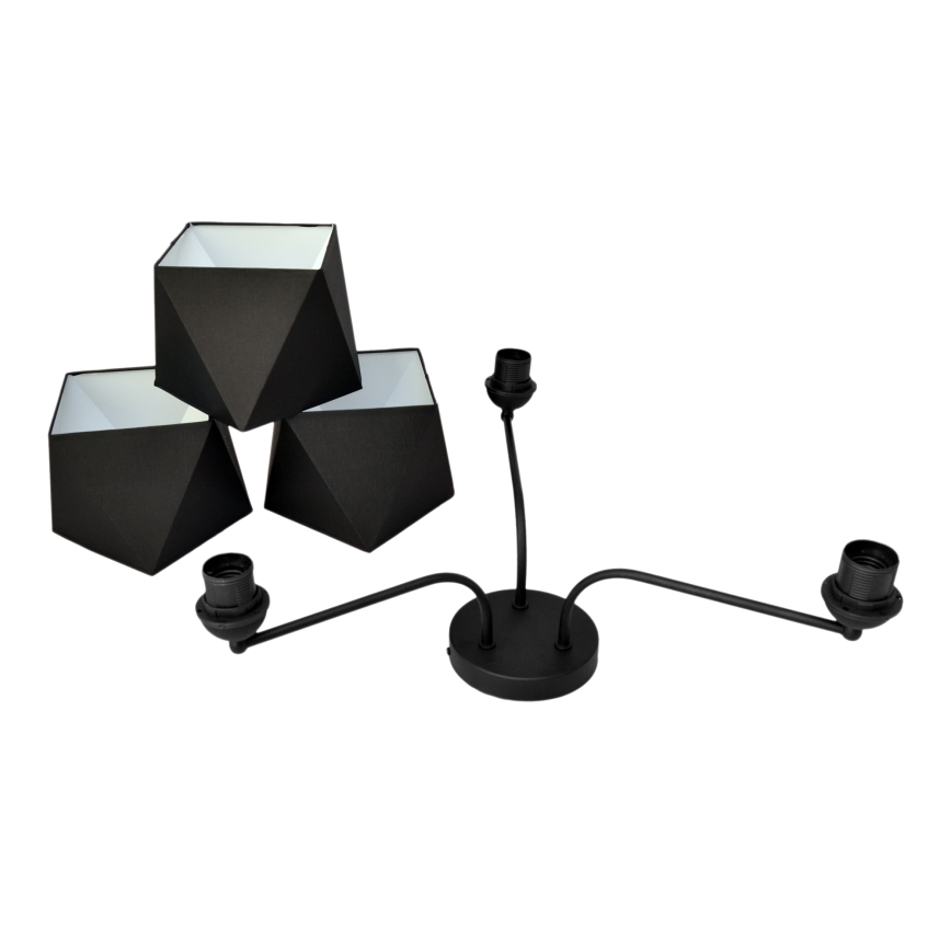 Candelabro ADAMANT 3xE27/15W/230V preto antigo