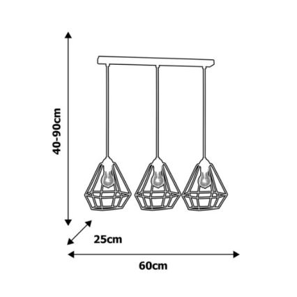 Candelabro ALMA 3xE27/60W/230V branco