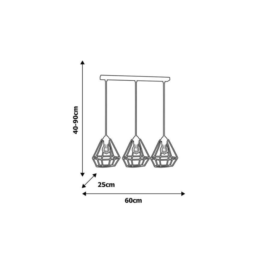 Candelabro ALMA 3xE27/60W/230V branco