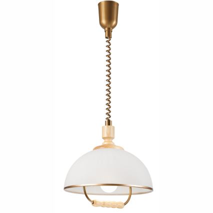Candelabro de altura ajustável RAMONA 1xE27/60W/230V bege/castanho claro/pinho
