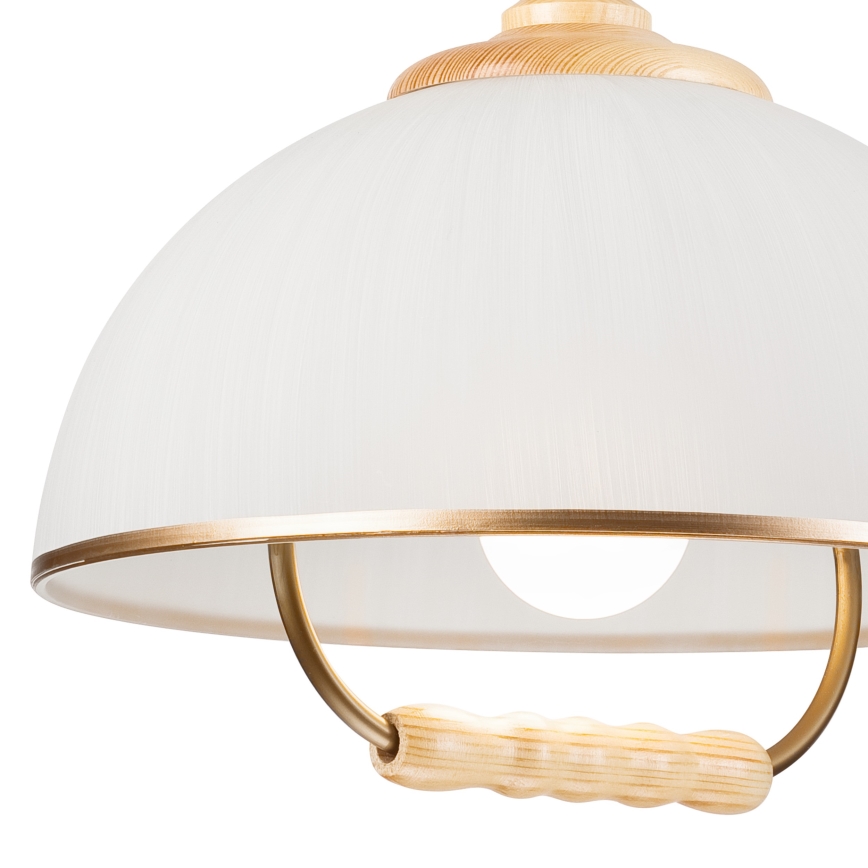 Candelabro de altura ajustável RAMONA 1xE27/60W/230V bege/castanho claro/pinho
