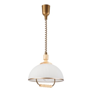 Candelabro de altura ajustável RAMONA 1xE27/60W/230V bege/castanho claro/pinho
