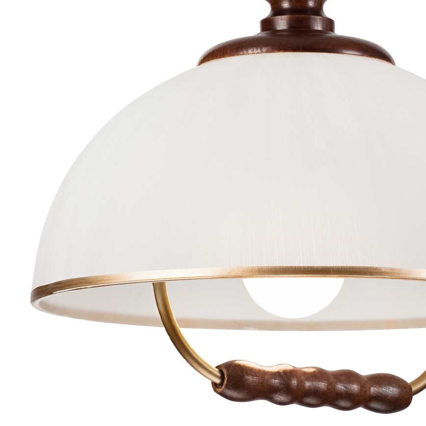 Candelabro de altura ajustável RAMONA 1xE27/60W/230V bege/castanho escuro/pinho