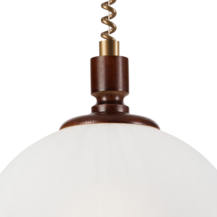 Candelabro de altura ajustável RAMONA 1xE27/60W/230V bege/castanho escuro/pinho