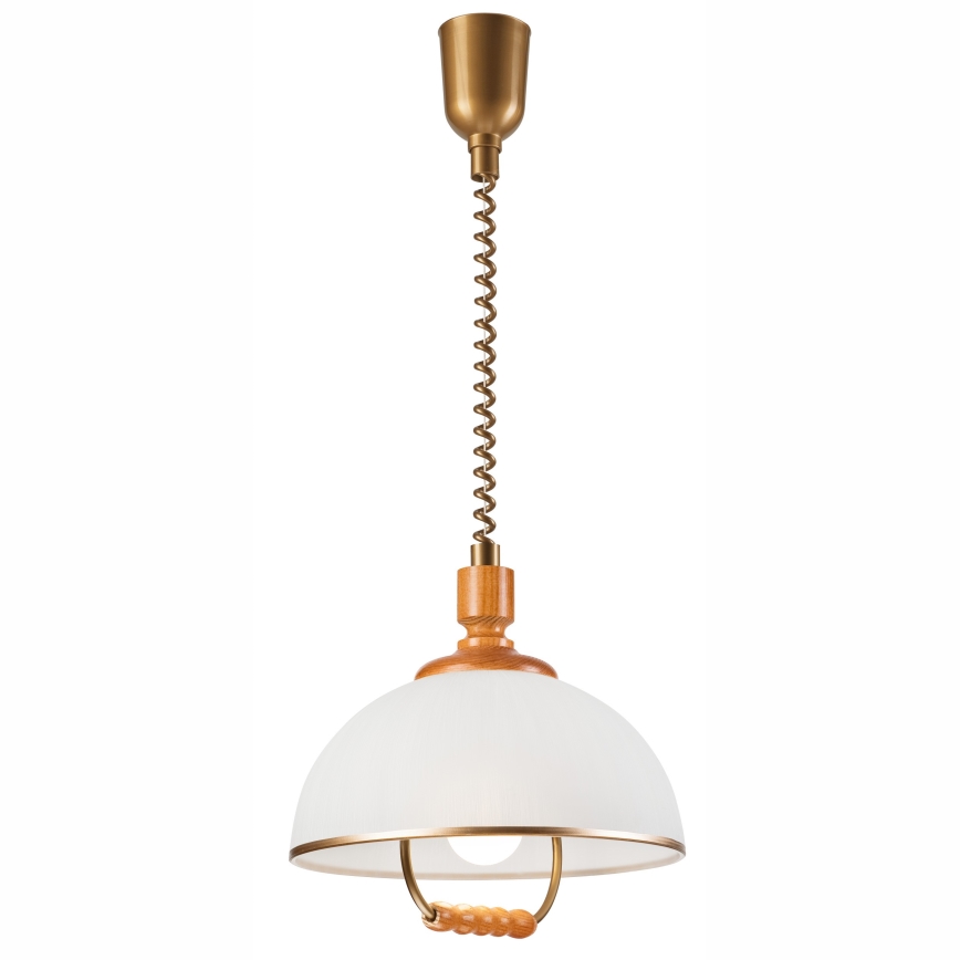 Candelabro de altura ajustável RAMONA 1xE27/60W/230V bege/castanho/pinho