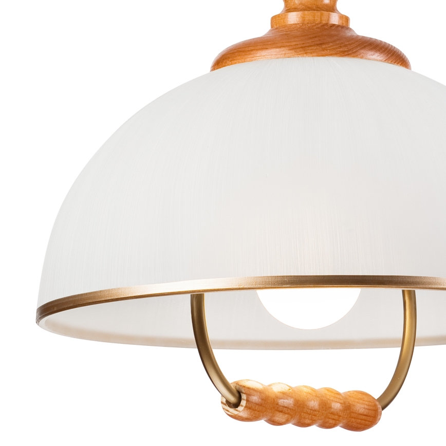 Candelabro de altura ajustável RAMONA 1xE27/60W/230V bege/castanho/pinho