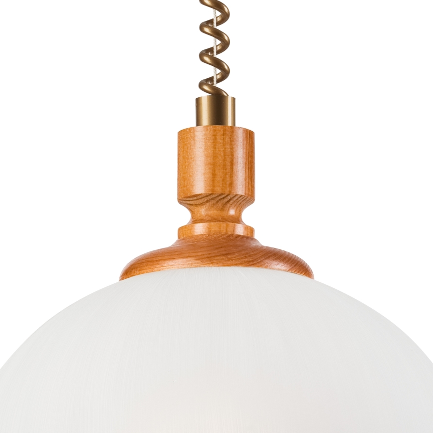Candelabro de altura ajustável RAMONA 1xE27/60W/230V bege/castanho/pinho