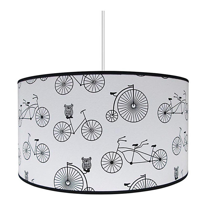Candelabro de criança BIKE 1xE27/60W/230V branco/preto antigo