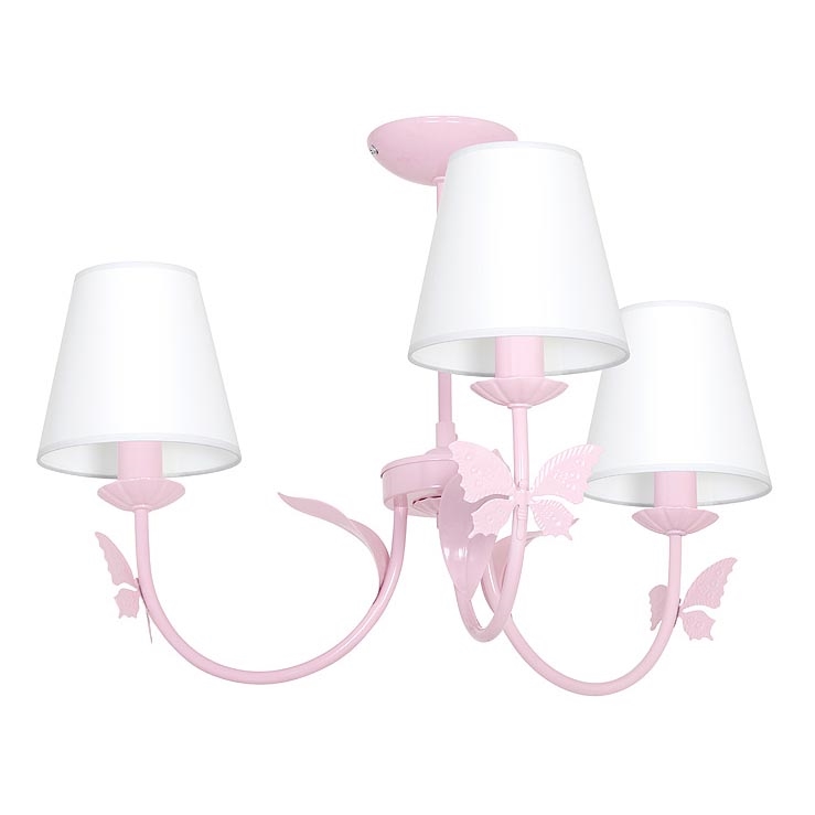 Candelabro de criança BORBOLETA PEQUENA 3xE14/60W rosa