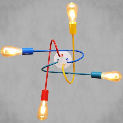 Candelabro de criança fixo LED OXFORD 4xE27/10W/230V