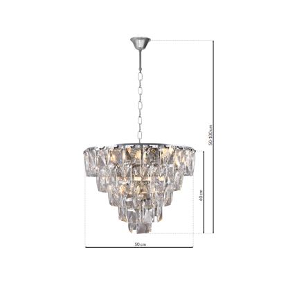 Candelabro de cristal de corrente CHELSEA 6xE14/40W/230V
