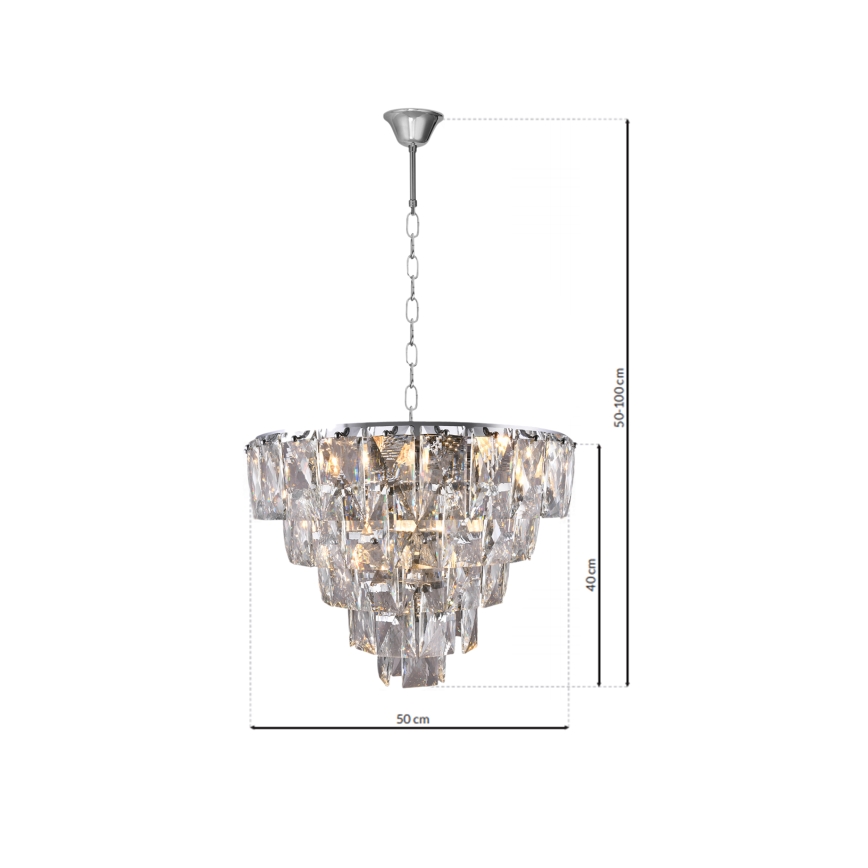Candelabro de cristal de corrente CHELSEA 6xE14/40W/230V