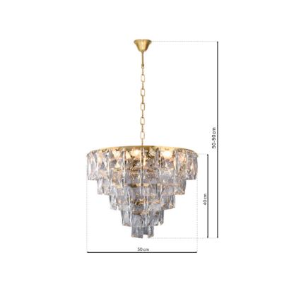 Candelabro de cristal de corrente CHELSEA 6xE14/40W/230V