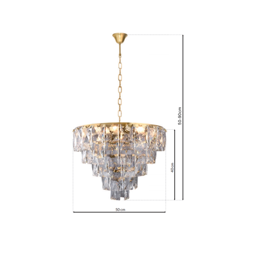 Candelabro de cristal de corrente CHELSEA 6xE14/40W/230V