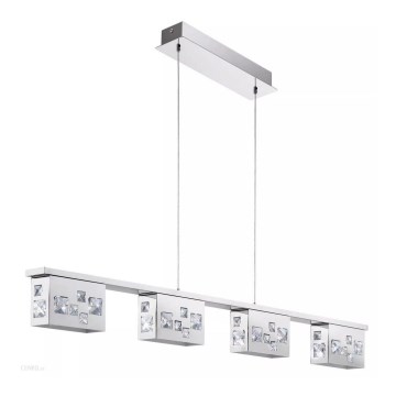 Candelabro de cristal num fio LED TRESANA 4xLED/5,8W/230V