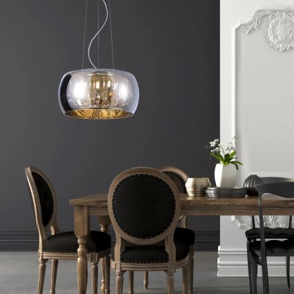 Candelabro de cristal num fio ROMEO 6xG9/8W/230V