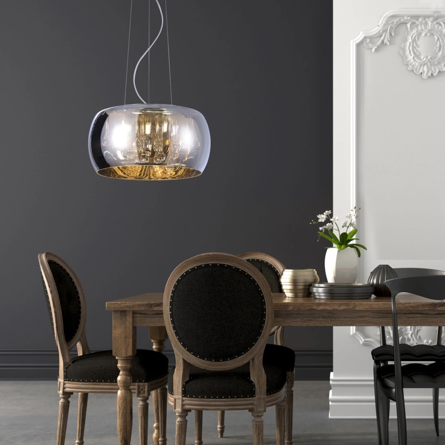 Candelabro de cristal num fio ROMEO 6xG9/8W/230V