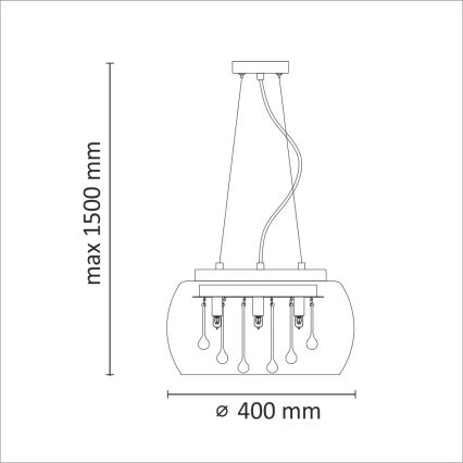 Candelabro de cristal num fio ROMEO 6xG9/8W/230V