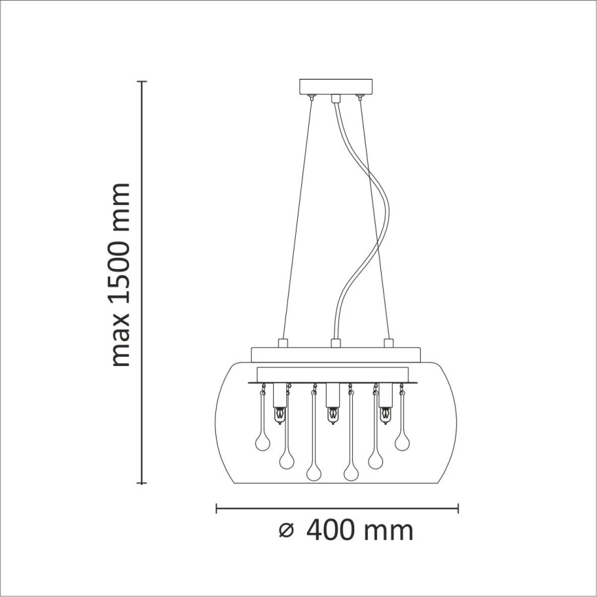 Candelabro de cristal num fio ROMEO 6xG9/8W/230V