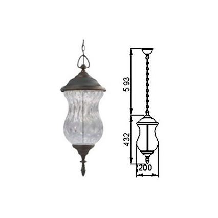 Candelabro de exterior numa corrente MARSYLIA 3xLED/3W/230V