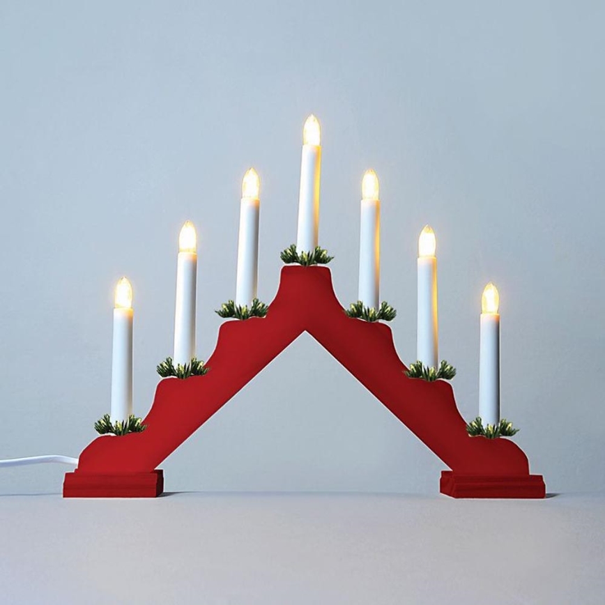 Candelabro de Natal LED 7xLED/0.2W/230V