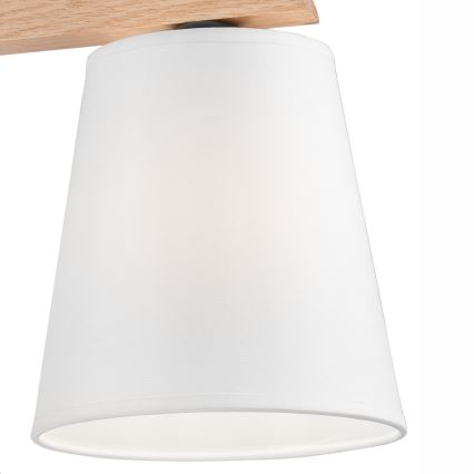 Candelabro fixo ANDREA 3×E27/60W/230V Carvalho/Branco