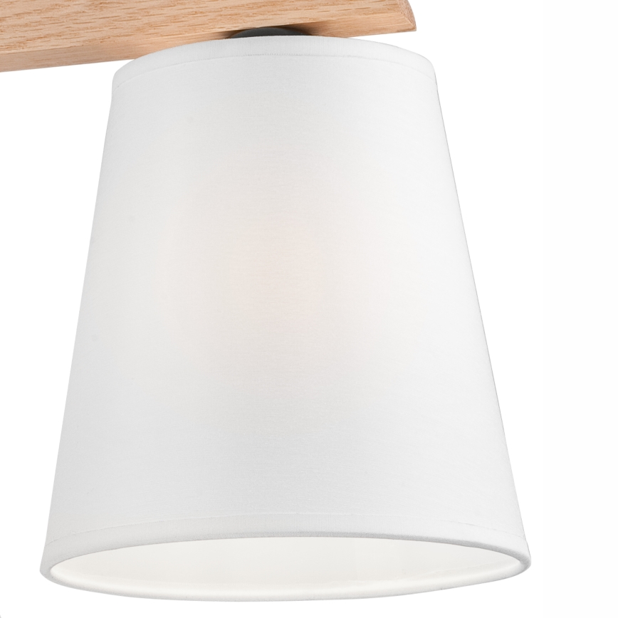 Candelabro fixo ANDREA 3×E27/60W/230V Carvalho/Branco