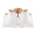 Candelabro fixo ANDREA 5×E27/60W/230V Carvalho/Branco