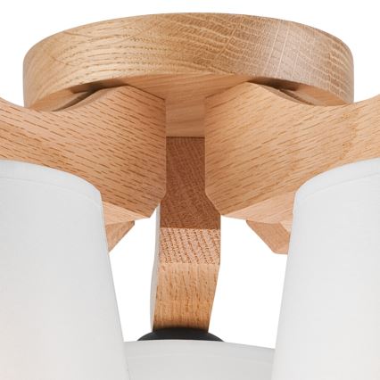Candelabro fixo ANDREA 5×E27/60W/230V Carvalho/Branco