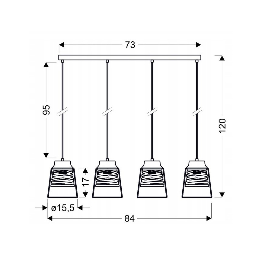 Candelabro fixo FRESNO 4xE27/60W/230V