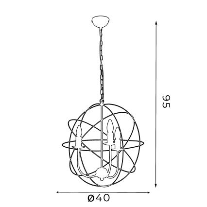 Candelabro GLOBE 3 3xE14/60W branco