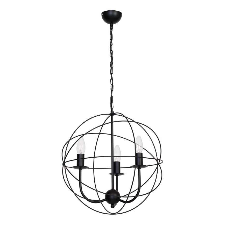 Candelabro GLOBE 3 3xE14/60W preto antigo