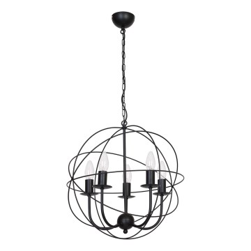 Candelabro GLOBE 5 5xE14/60W preto antigo