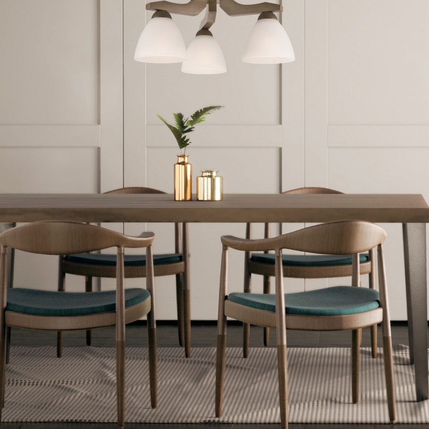 Candelabro integrado ADRIANO 3xE27/60W/230V faia - FSC certificado