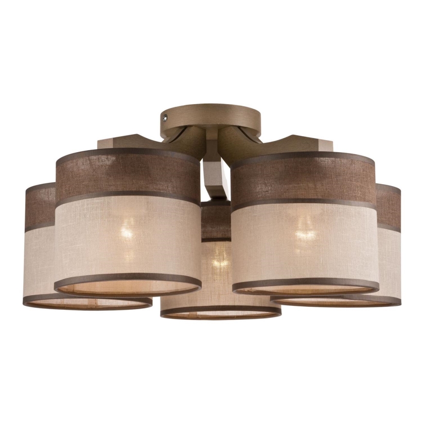 Candelabro integrado ANDREA 5xE27/60W/230V faia - FSC certificado