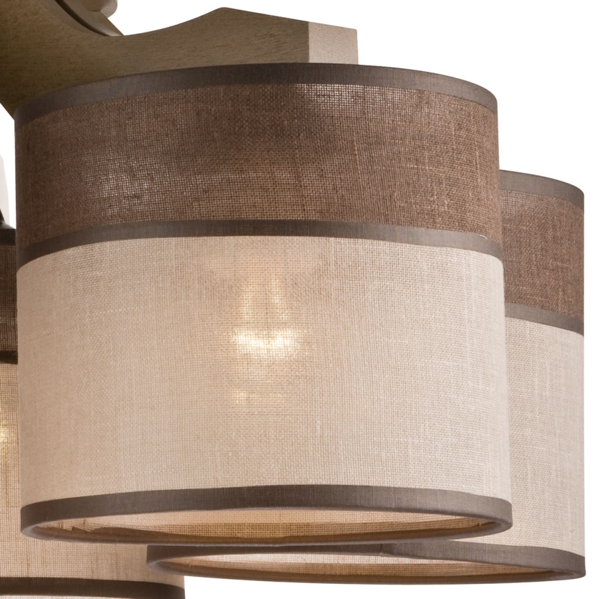 Candelabro integrado ANDREA 5xE27/60W/230V faia - FSC certificado