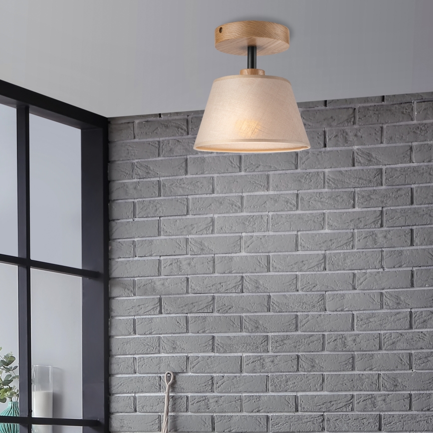 Candelabro integrado ANTONIO 1xE14/60W/230V bege/carvalho