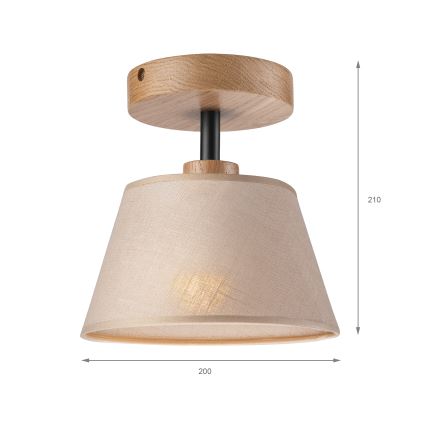 Candelabro integrado ANTONIO 1xE14/60W/230V bege/carvalho