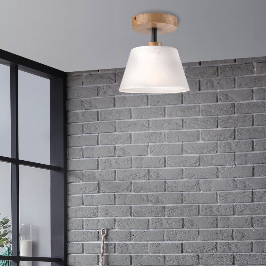 Candelabro integrado ANTONIO 1xE14/60W/230V branco/carvalho