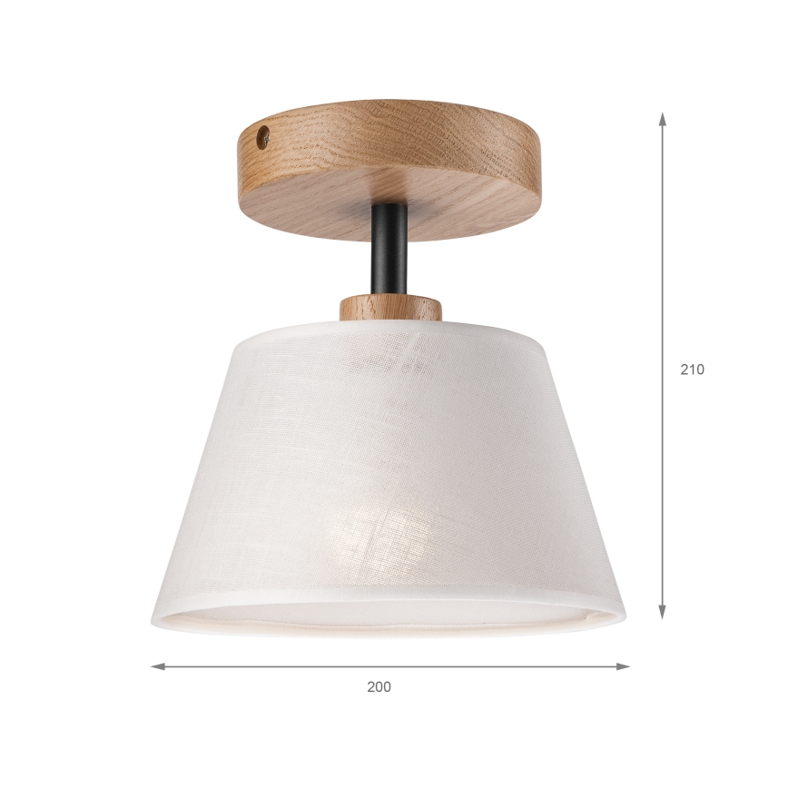 Candelabro integrado ANTONIO 1xE14/60W/230V branco/carvalho