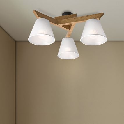 Candelabro integrado ANTONIO 3xE14/40W/230V carvalho
