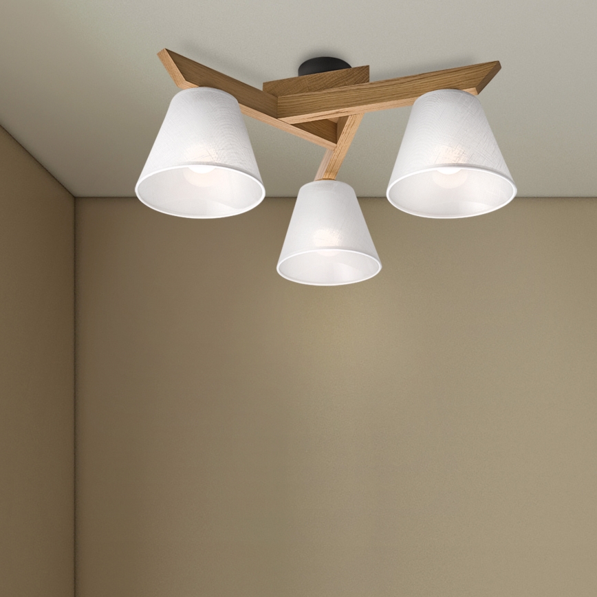 Candelabro integrado ANTONIO 3xE14/40W/230V carvalho
