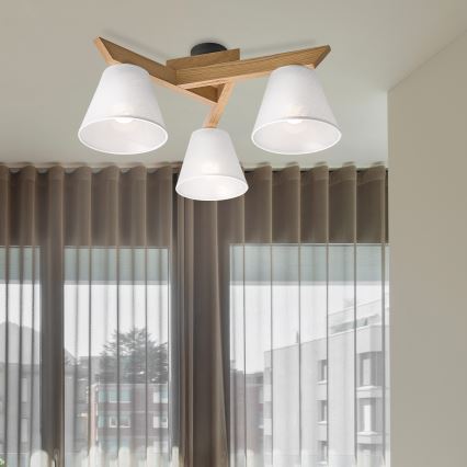 Candelabro integrado ANTONIO 3xE14/40W/230V carvalho
