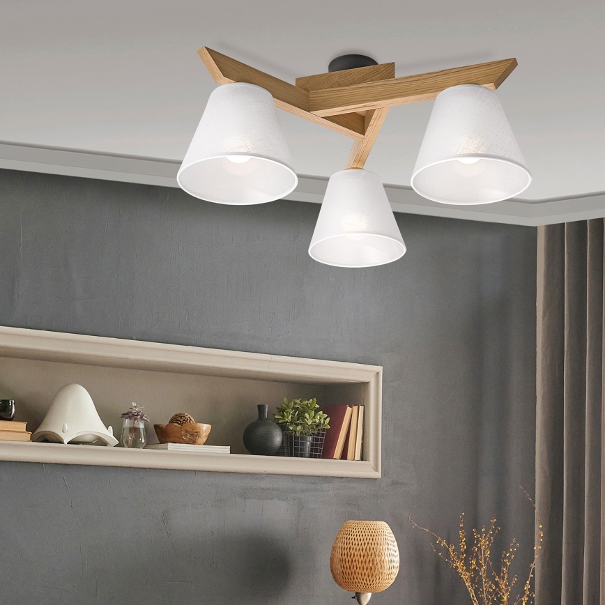 Candelabro integrado ANTONIO 3xE14/40W/230V carvalho