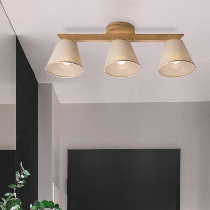 Candelabro integrado ANTONIO 3xE14/40W/230V carvalho